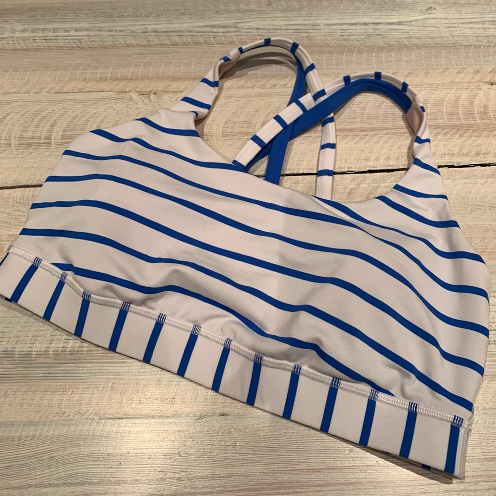 Lululemon Blue / White Stripe Bra 8